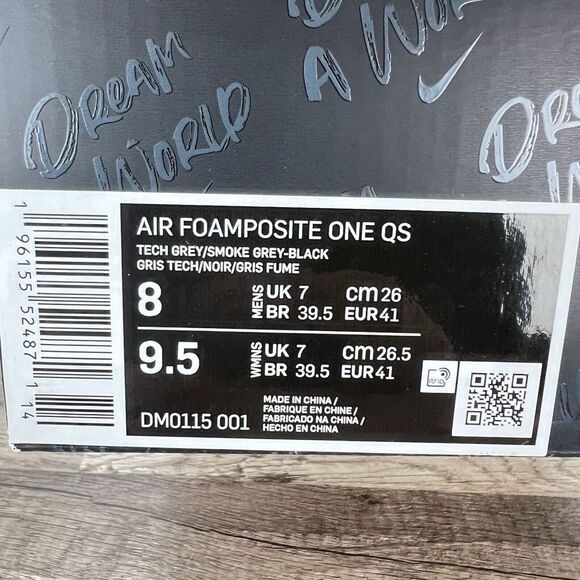Nike Air Foamposite One QS 'Dream a World' White Grey (DM0115-001) Mens Size 8 - Picture 12 of 12